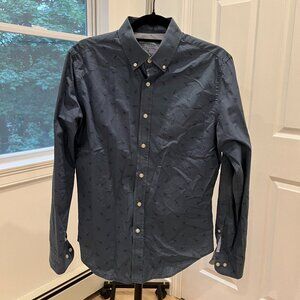 Banana Republic - Luxe Stretch Poplin Button Down - Blue Giraffes